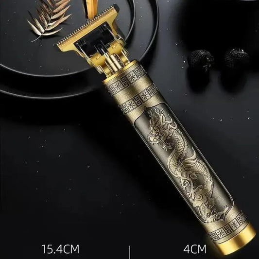 Dragon Engraved Gold Professional Hair Trimmer – Cordless T-Blade