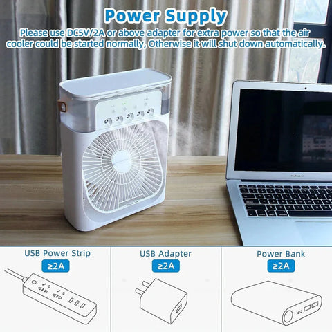 Mini Portable Air Cooler Fan – 3-Speed Evaporative Cooling