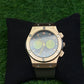 HUBLOT CLASIC FASHION LEATHER SILICON STRAPES- DATE DIAL GOLDEN WATCH