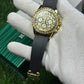 DAYTONE EYE OF THE TIGER GOLD-RUBBER STRAP ROLEX WATCH