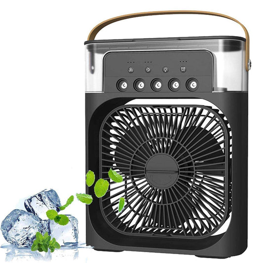 Portable Mini Air Cooler Fan with Ice Cooling & LED Light