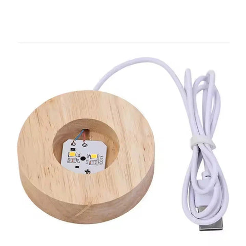 3D Galaxy Crystal Ball Lamp with Wooden LED Base – Decorative Night Light (Only Moon Shape)