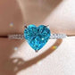 925 Blue Topaz Heart Ring (100% Pure Chandi )
